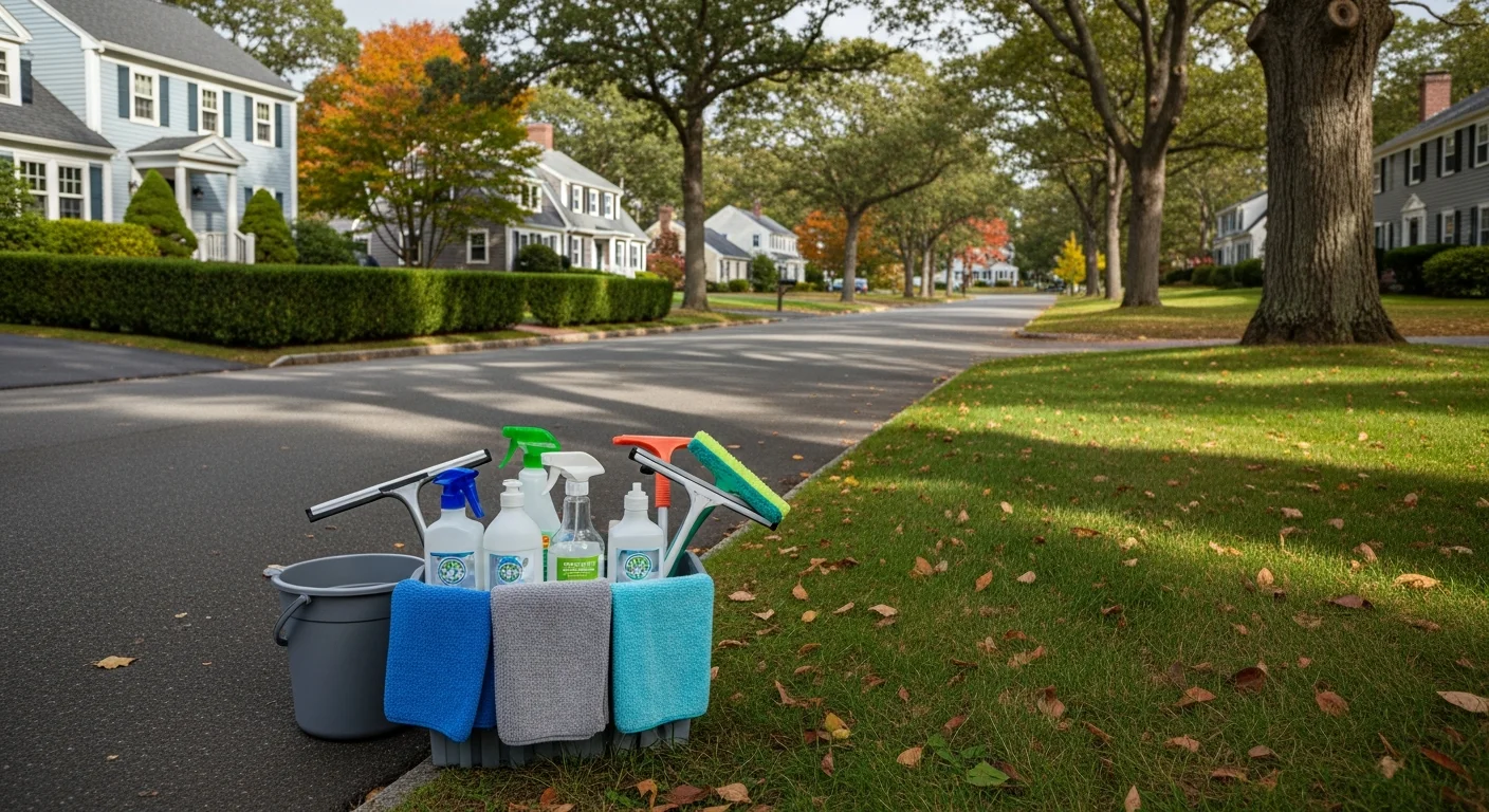 North Reading residential street with mature trees and well-maintained homes typical of the community.